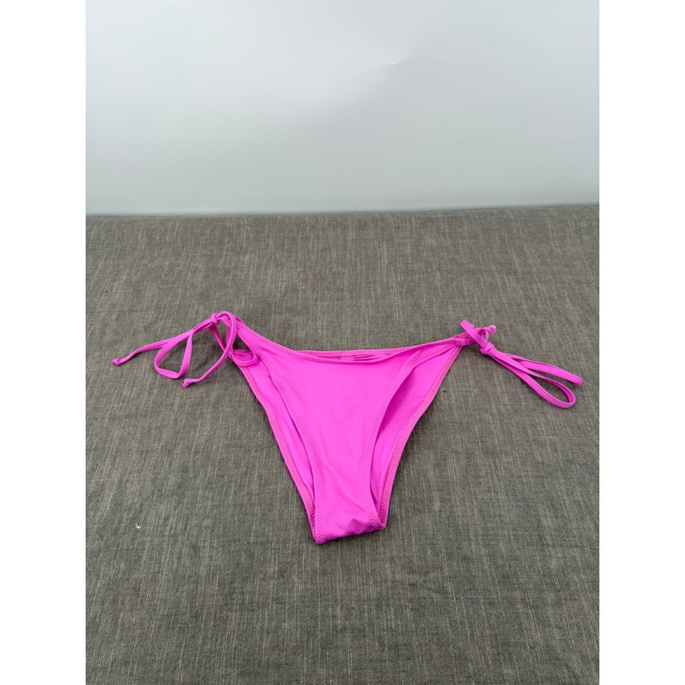 SKIMS Recycled Swim Dippy Tie Bikini Bottoms Neon Orchid Pink Size M Medium NWT